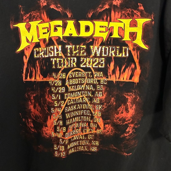 Megadeth Tour T-Shirt 2023. Men’s size XL. With Cities and Dates. Concert. Rock - Picture 4 of 5